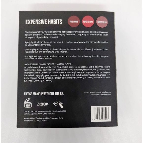 Fully Fire Expensive Habits matte lipstick trio - Picture 3 of 3